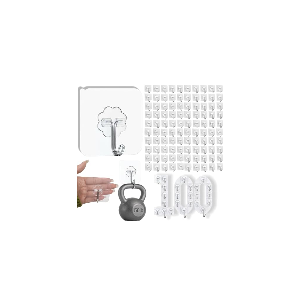 Gomez Grocery Wallart Wall Hooks Clear