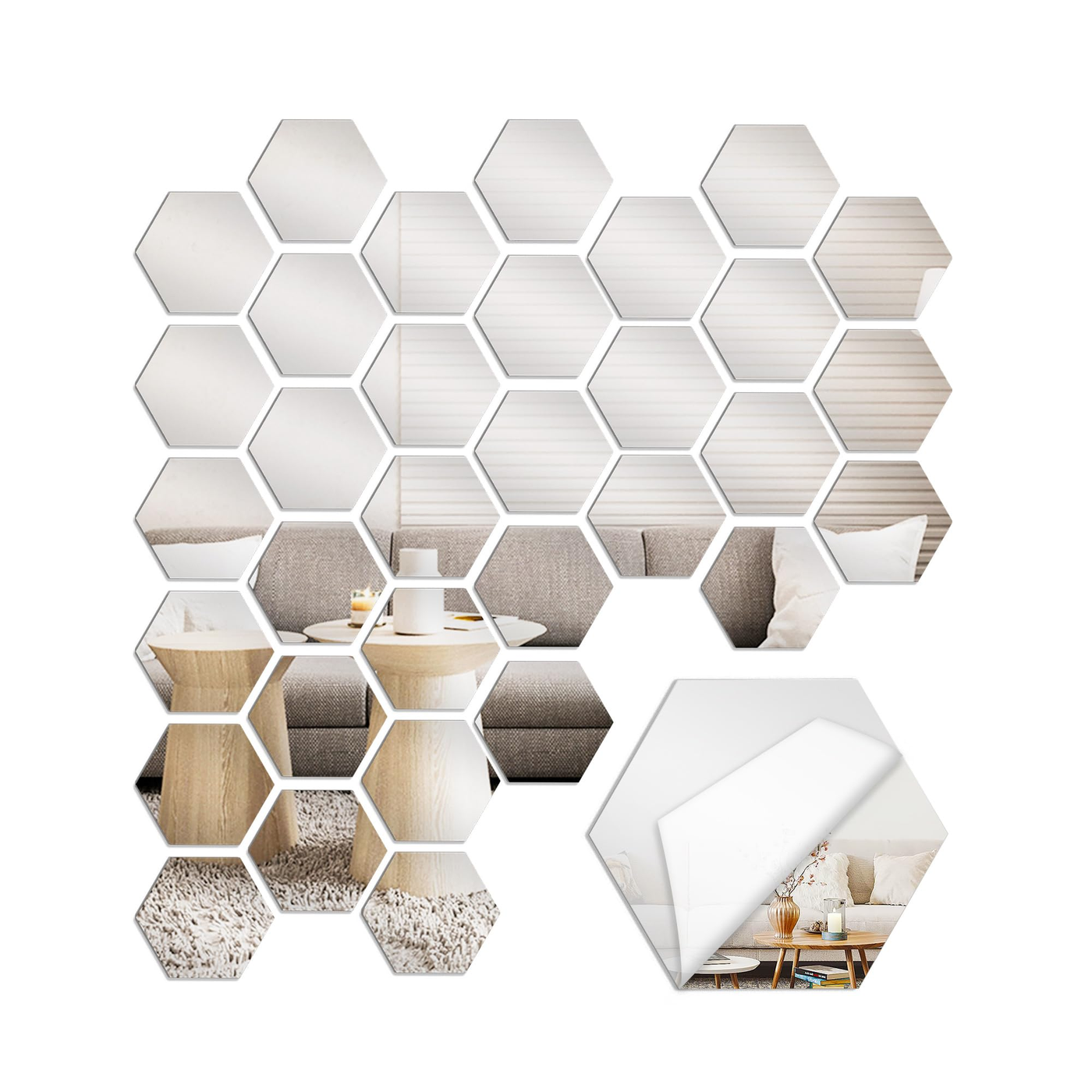 Gomez Grocery Wallart Mirror Hexagonal 24"