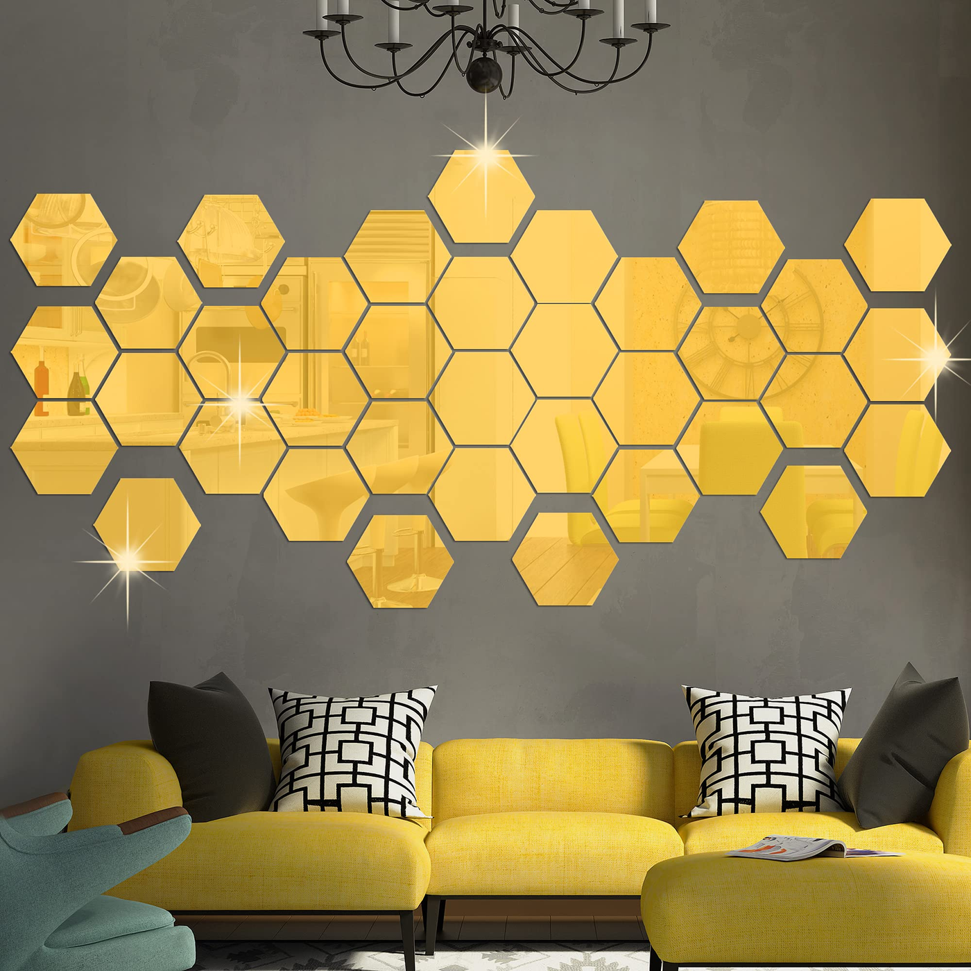 Gomez Grocery Wallart Mirror Hexagonal 8"