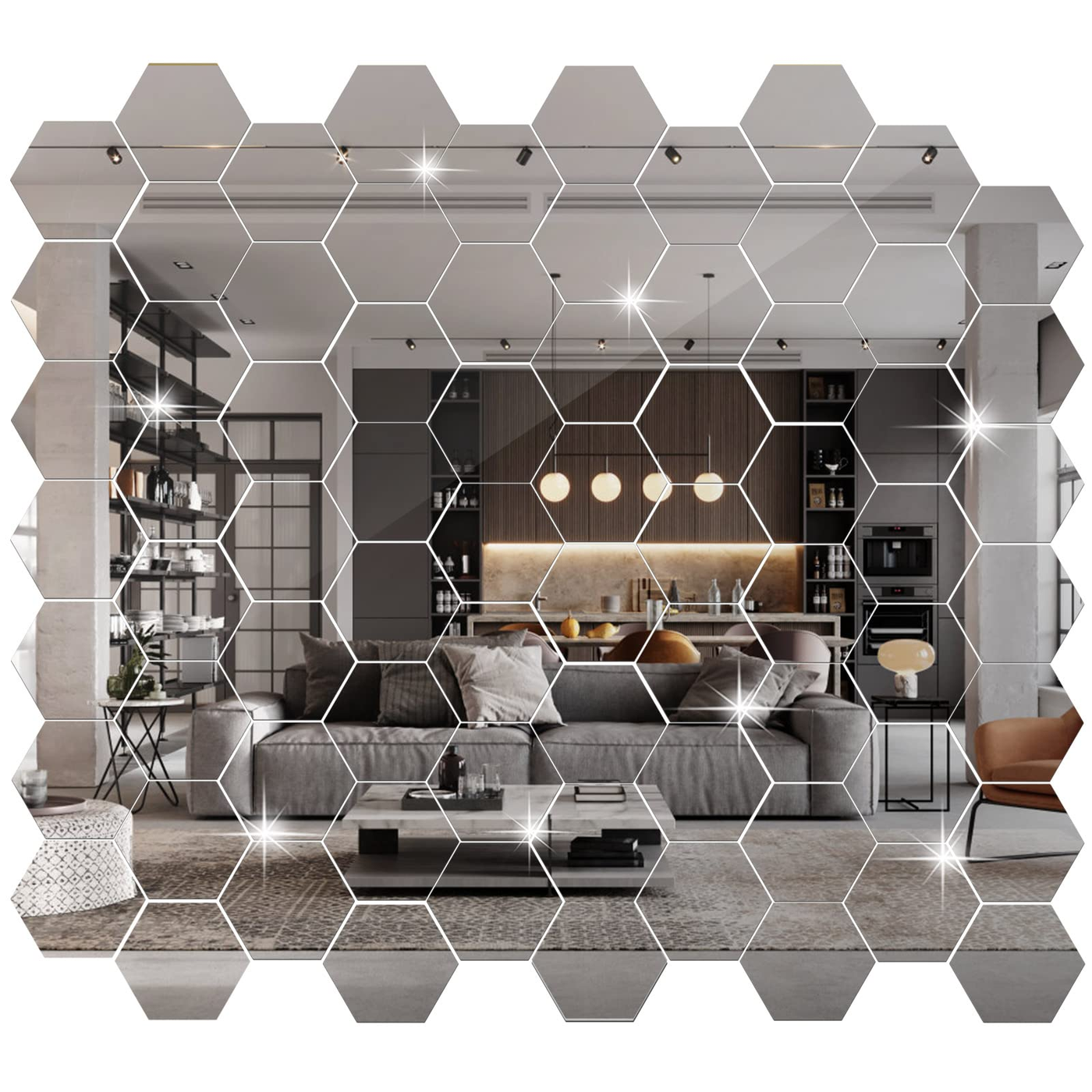 Gomez Grocery Wallart Mirror Hexagonal 16"