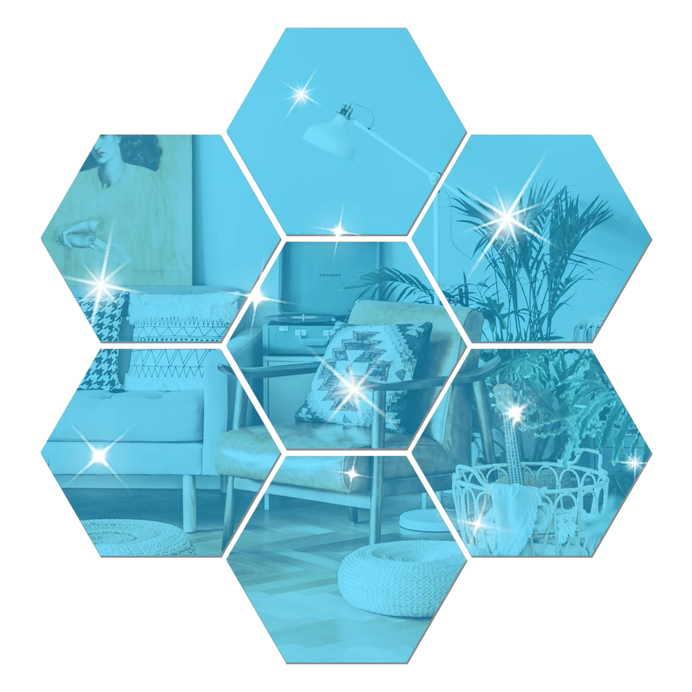 Gomez Grocery Wallart Mirror Hexagonal 20"